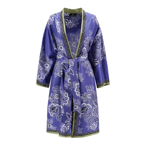 Etro , Iconic Silk Kimono ,Blue female, Sizes: