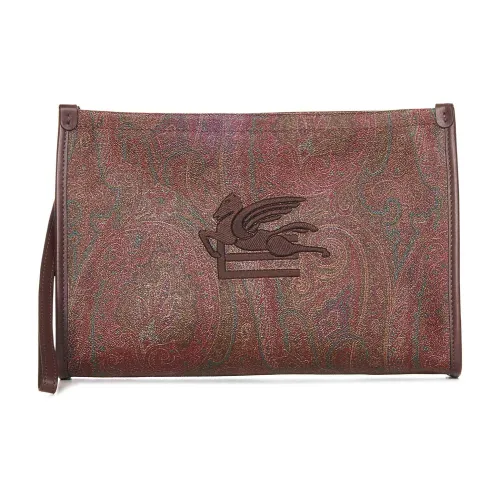 Etro , Men's Bags Clutches Brown Ss24 ,Brown male, Sizes: ONE SIZE