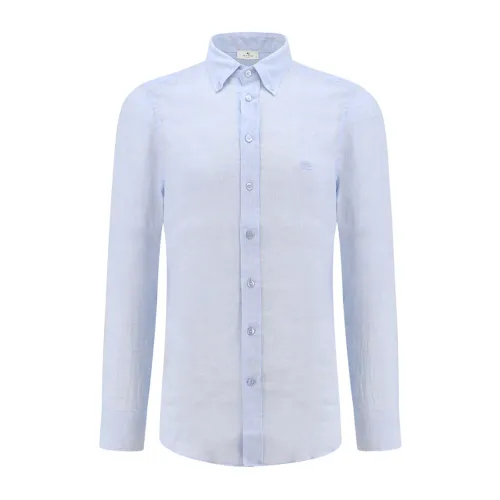 Etro , Men's Clothing Shirts Blue Ss24 ,Blue male, Sizes: