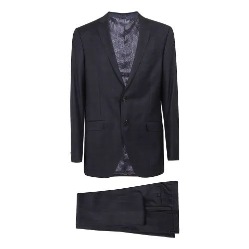 Etro , Men's Clothing Suits Black Ss24 ,Black male, Sizes: