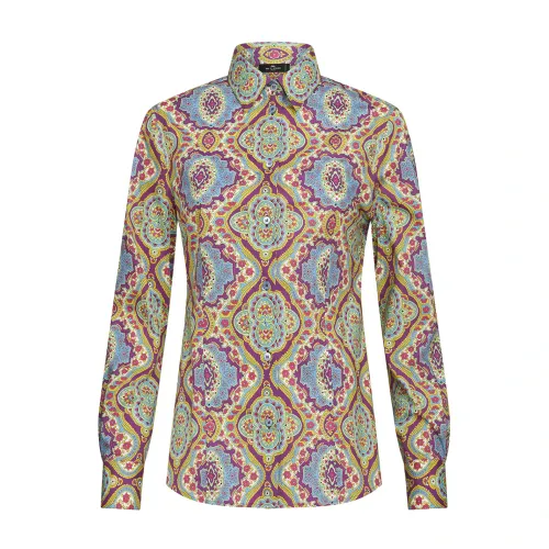 Etro , Multicoloured Medallion Slim Fit Shirt ,Multicolor female, Sizes: