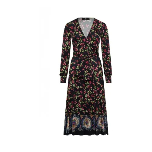 Etro , Natural Design Wrap Dress ,Multicolor female, Sizes: