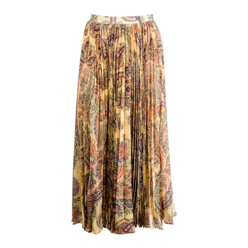 Etro , Paisley Pleated Midi Skirt ,Multicolor female, Sizes: