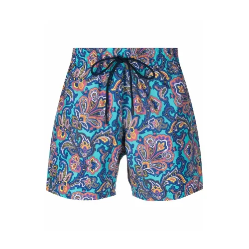 Etro , Paisley Print Logo Swim Shorts ,Blue male, Sizes: