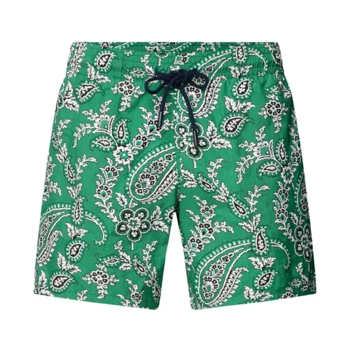 Etro , Paisley Print Logo Swim Shorts ,Green male, Sizes:
