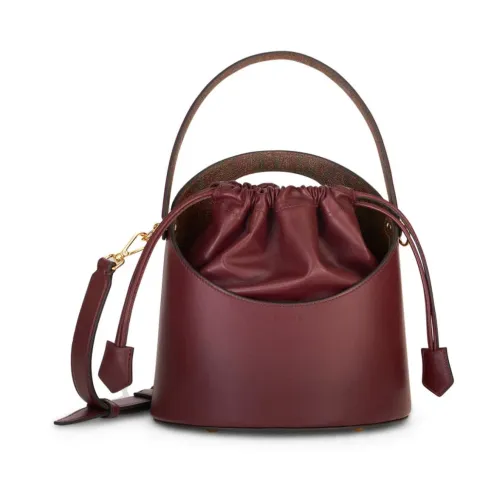 Etro , Red Saturno Leather Bucket Bag ,Red female, Sizes: ONE SIZE