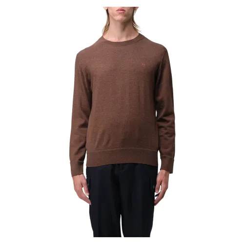 Etro , Roma Crew Neck Sweaters ,Brown male, Sizes: