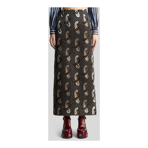 Etro , Velvet Jacquard Tube Skirt ,Black female, Sizes:
