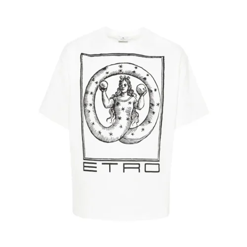 Etro , White T-shirts and Polos ,White male, Sizes: