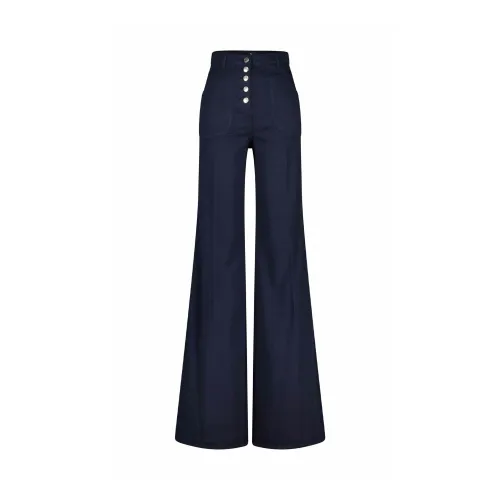 Etro , Wide Trousers ,Blue female, Sizes: