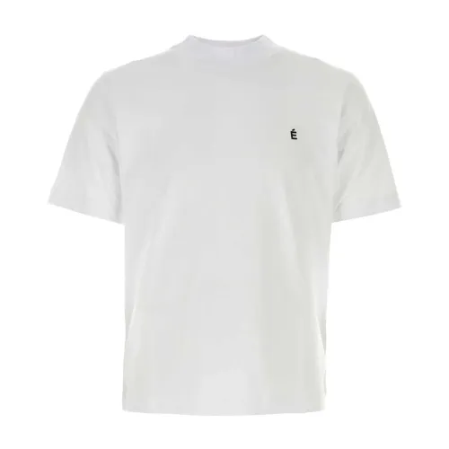 Études , Classic White Cotton T-Shirt ,White male, Sizes: