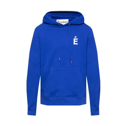 Études , Hoodie with logo ,Blue male, Sizes: