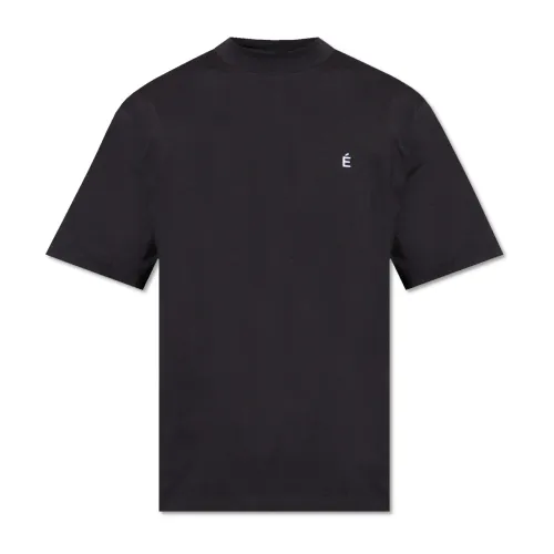 Études , T-shirt with logo embroidery ,Black male, Sizes: