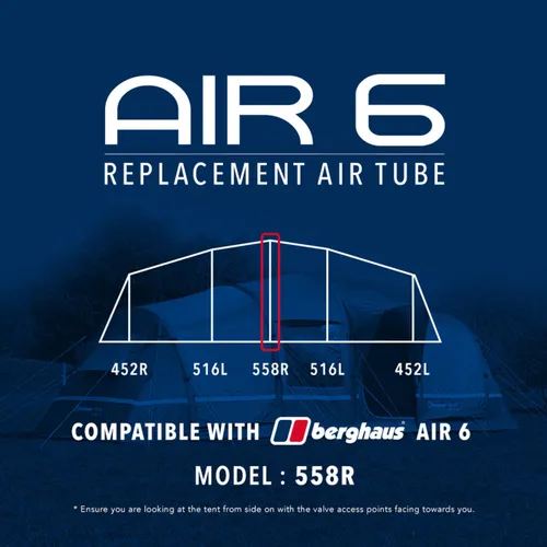 Eurohike Air 6 Tent Replacement Air Tube - 558R - Black, Black