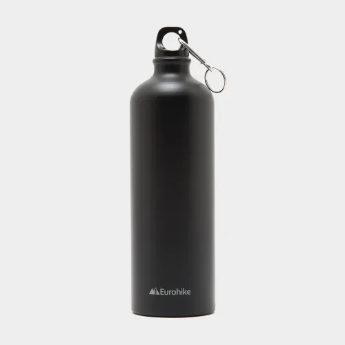 Eurohike Aqua 1L Aluminium Water Bottle - Black, Black