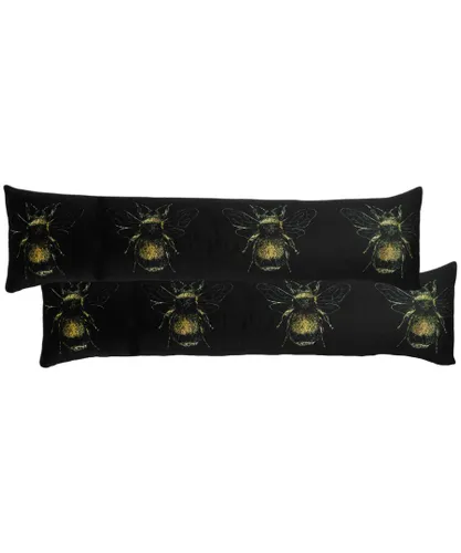 Evans Lichfield Gold Bee Draught Excluder (Twin Pack) - Black - One