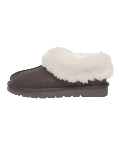 EVER AU Womens Women Ibis Slippers - Chocolate Suede