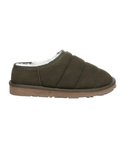 EVER AU Womens Women Jaeger Low Ankle Slippers - Army Green Suede