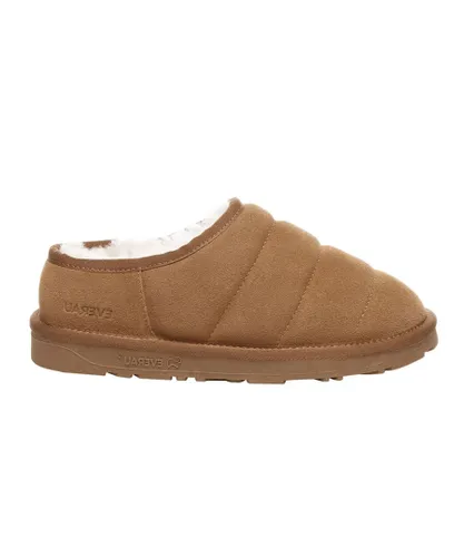 EVER AU Womens Women Jaeger Low Ankle Slippers - Chestnut Suede