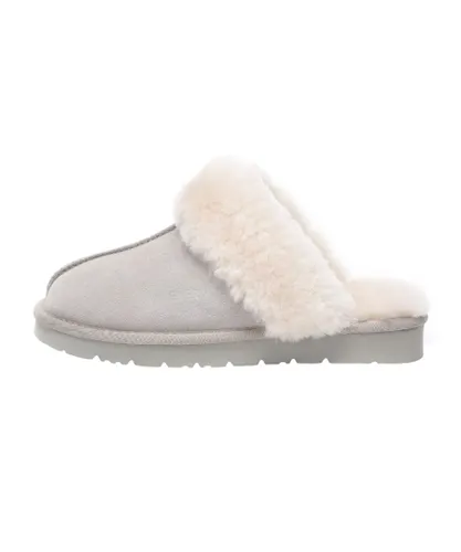 EVER AU Womens Women Raven Slippers - Grey Suede