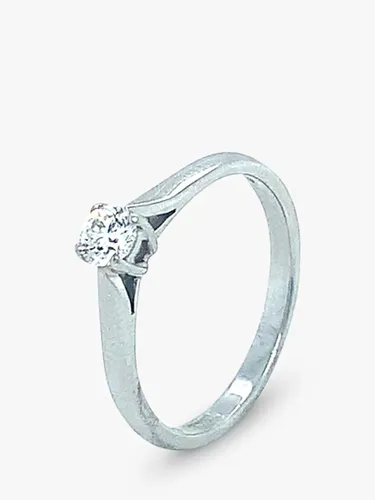 E.W Adams 0.24ct Platinum Brilliant Cut Solitaire Diamond Ring, N - Silver - Female - Size: N
