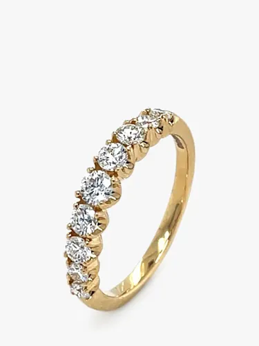 E.W Adams 18ct Yellow Gold Graduated Diamond Half Eternity Ring, N - Yellow Gold - Female - Size: N