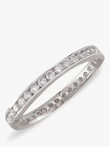E.W Adams Platinum Diamond Full Eternity Ring, N - Silver - Female - Size: N