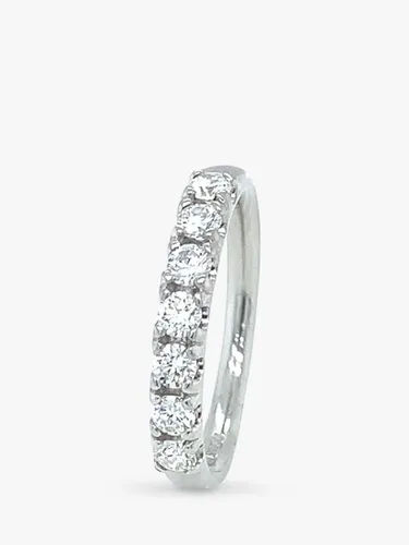E.W Adams Platinum Half Eternity Diamond Ring, N - Silver - Female - Size: N