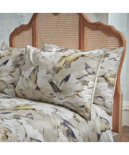EW by Edinburgh Weavers Flyway Luxury Cotton Pillowcase Pair - Natural - Size 50 cm x 75 cm