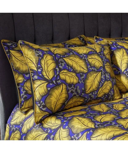 EW by Edinburgh Weavers Magali Leaf Premium Cotton Sateen Pillowcase Pair - Yellow - Size 50 cm x 75 cm