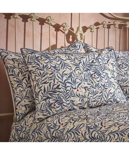 EW by Edinburgh Weavers Malory Botanical Luxury Cotton Pillowcase Pair - Navy - Size 50 cm x 75 cm