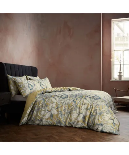 EW by Edinburgh Weavers Tivoli Tropical Luxury Cotton Duvet Cover Set - Yellow - Size Double