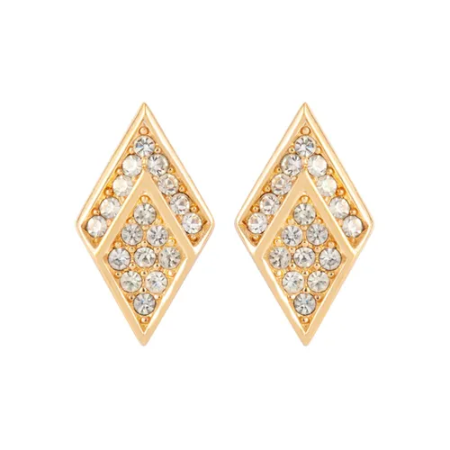 Exclusive Susan Caplan Vintage Dior Gold Plated Rhombus Crystal Earrings