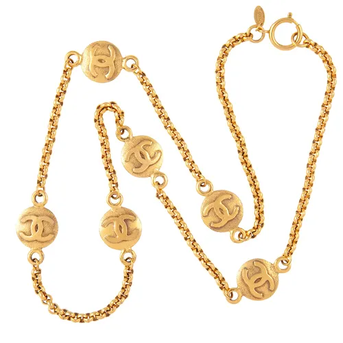 Exclusive Vintage Chanel Gold Plated Medallion Necklace From Susan Caplan