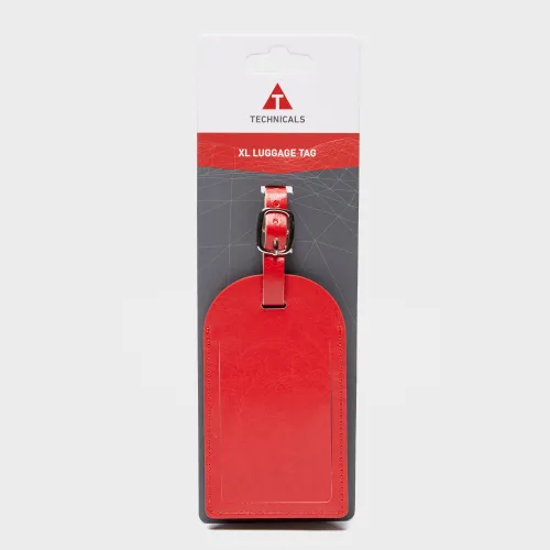 Extra Large Leather Luggage Tag, Red