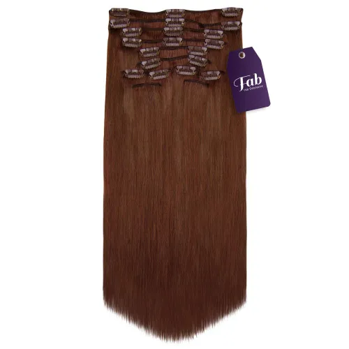 Fab Clip In Remy Full Head Hair Extensions 10-Piece Set