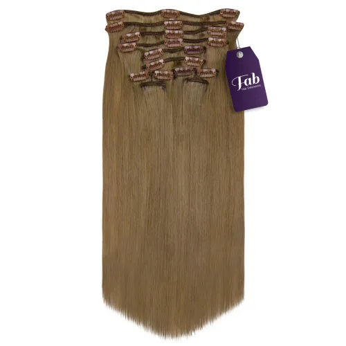 Fab Clip In Remy Full Head Hair Extensions 10-Piece Set