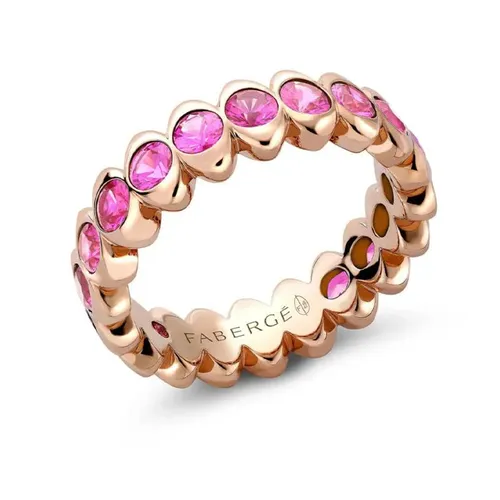 Faberge Colours of Love Cosmic Curve 18ct Rose Gold Pink Sapphire Eternity Ring - 54