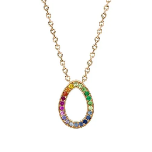 Faberge Colours of Love Sasha 18ct Rose Gold Rainbow Gemstone Egg Necklace