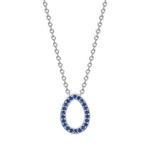 Faberge Colours of Love Sasha 18ct White Gold Sapphire Egg Necklace