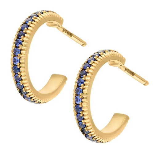 Faberge Colours of Love Yellow Gold Blue Sapphire Hoop Earrings