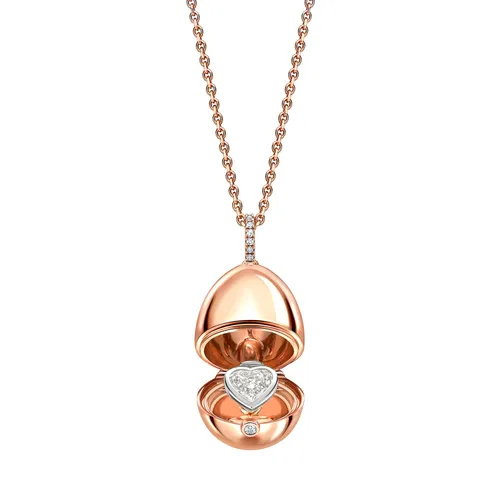 Fabergé Essence 18ct Rose Gold Diamond Heart Surprise Locket