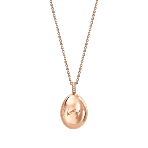 Fabergé Essence 18ct Rose Gold I Love You Egg Pendant