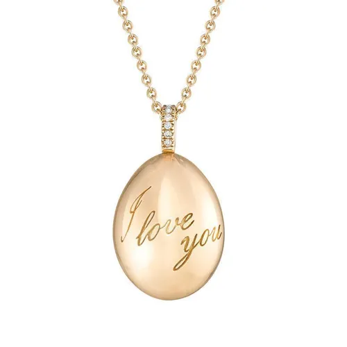 Faberge Essence I Love You 18ct Yellow Gold Pendant - Yellow Gold