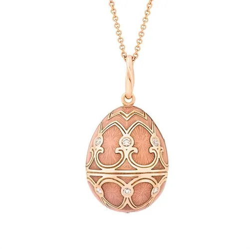 Faberge Palais Tsarskoye Selo Rose Gold Diamond Pink Pendant - Rose Gold