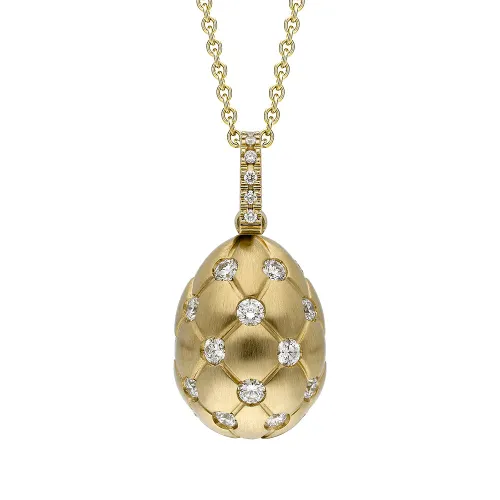 Faberge Treillage 18ct Yellow Gold 0.78ct Diamond Egg Pendant Exclusive Edition - Yellow Gold