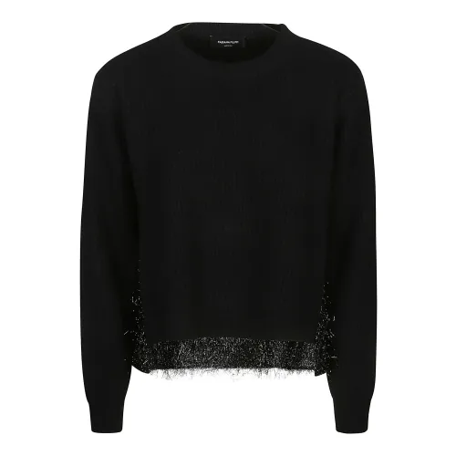 Fabiana Filippi , Black Round Neck Sweater ,Black female, Sizes: