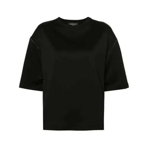 Fabiana Filippi , Black T-shirts and Polos ,Black female, Sizes: