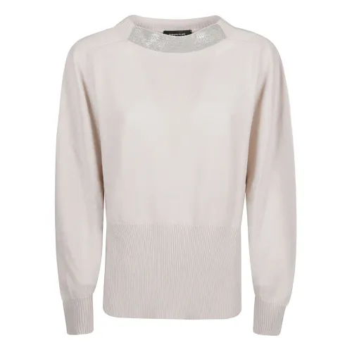 Fabiana Filippi , Dune Side Slits Sweater ,Beige female, Sizes: