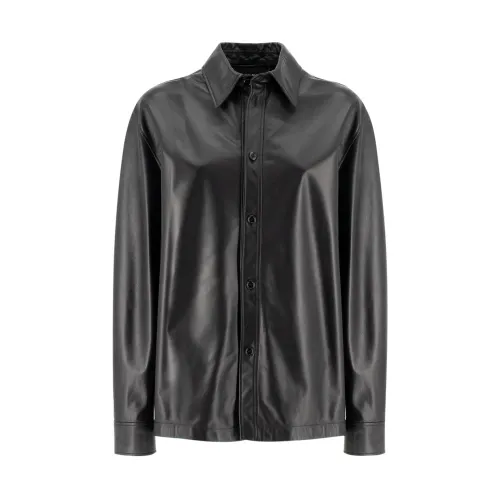 Fabiana Filippi , Elegant Nero Leather Blouse ,Black female, Sizes: